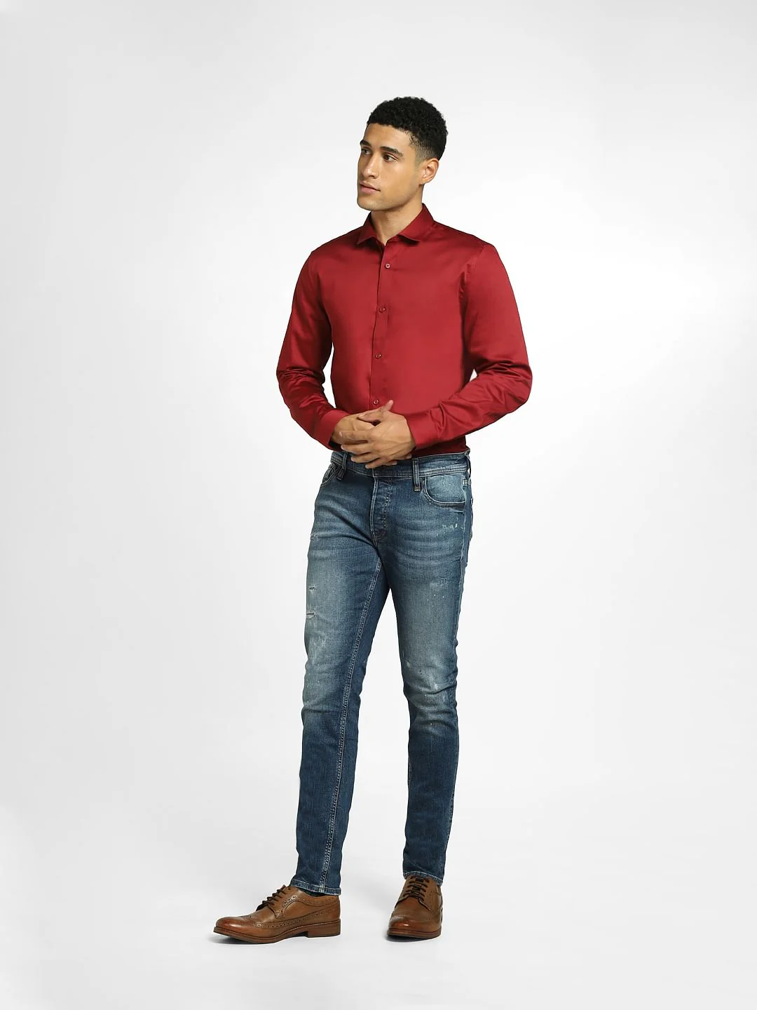 Dark Red Full Sleeves Shirt - Image 6