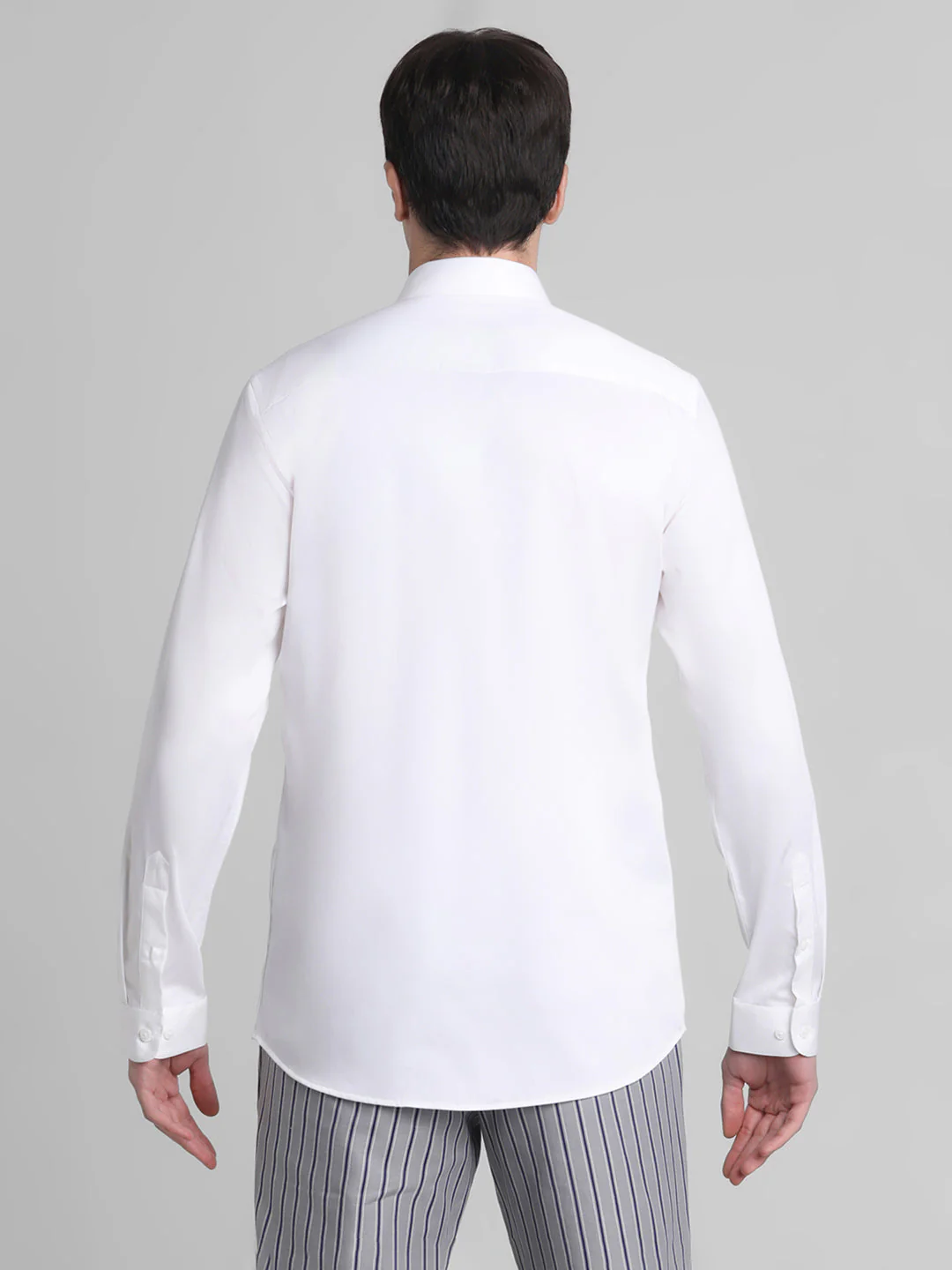 Cotton Stretch Slim Fit Shirt - White - Image 9