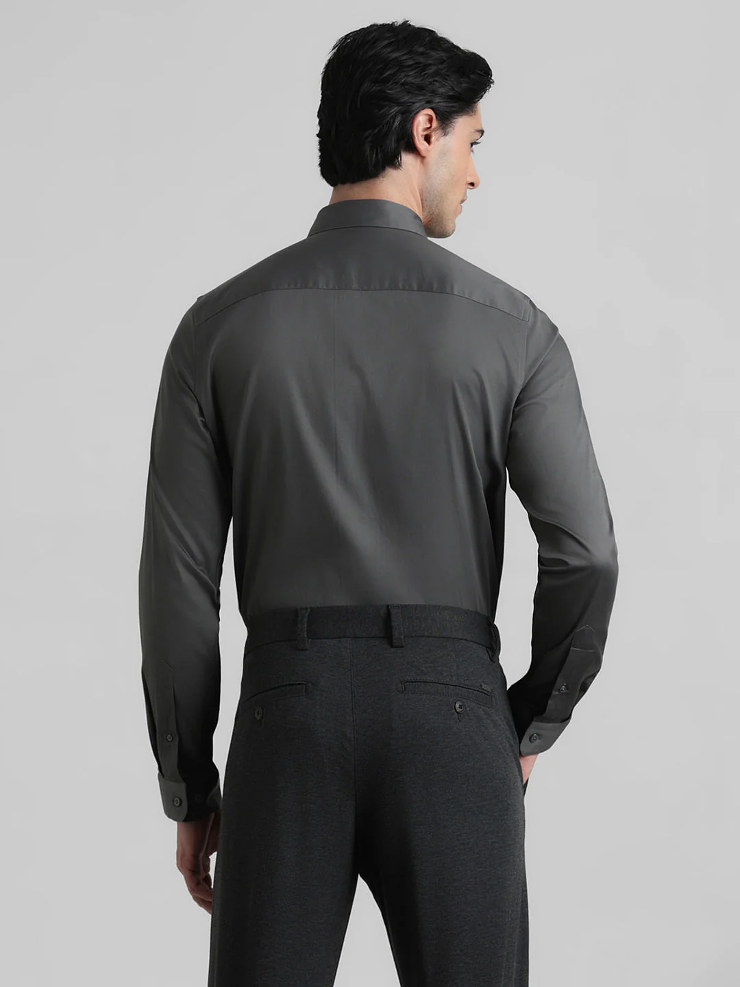 Cotton Stretch Slim Fit Shirt - Green - Image 4