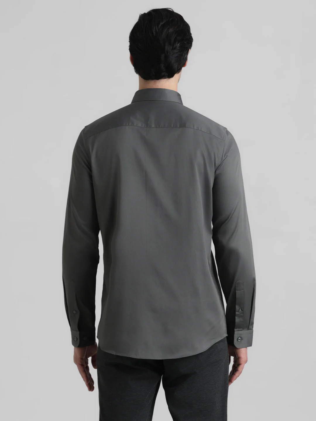 Cotton Stretch Slim Fit Shirt - Green - Image 9
