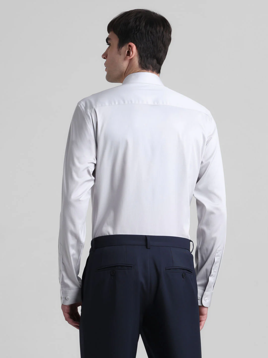 Grey Slim Fit Full Sleeves Shirt - Image 4