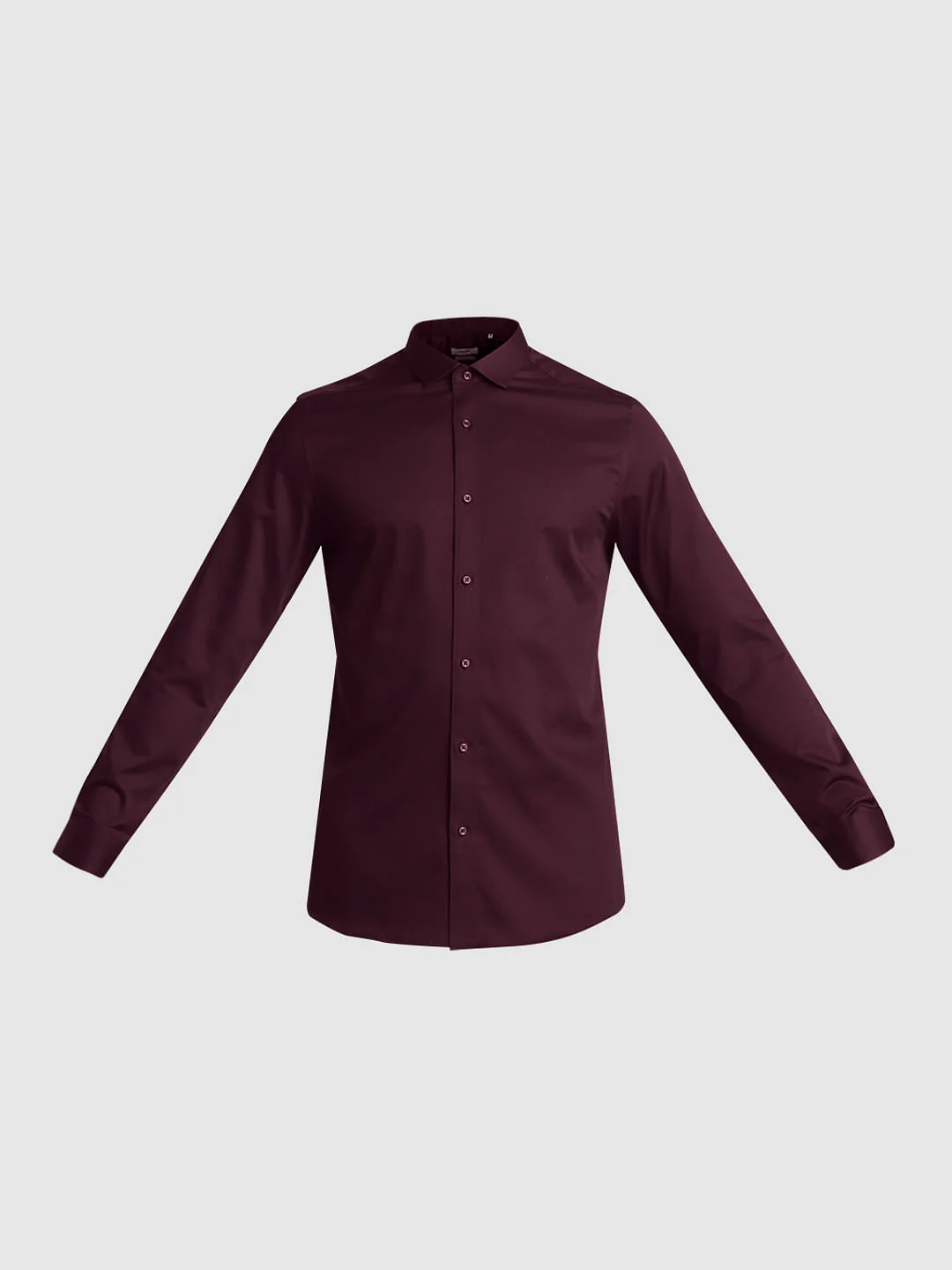 Cotton Stretch Slim Fit Shirt - Red - Image 7