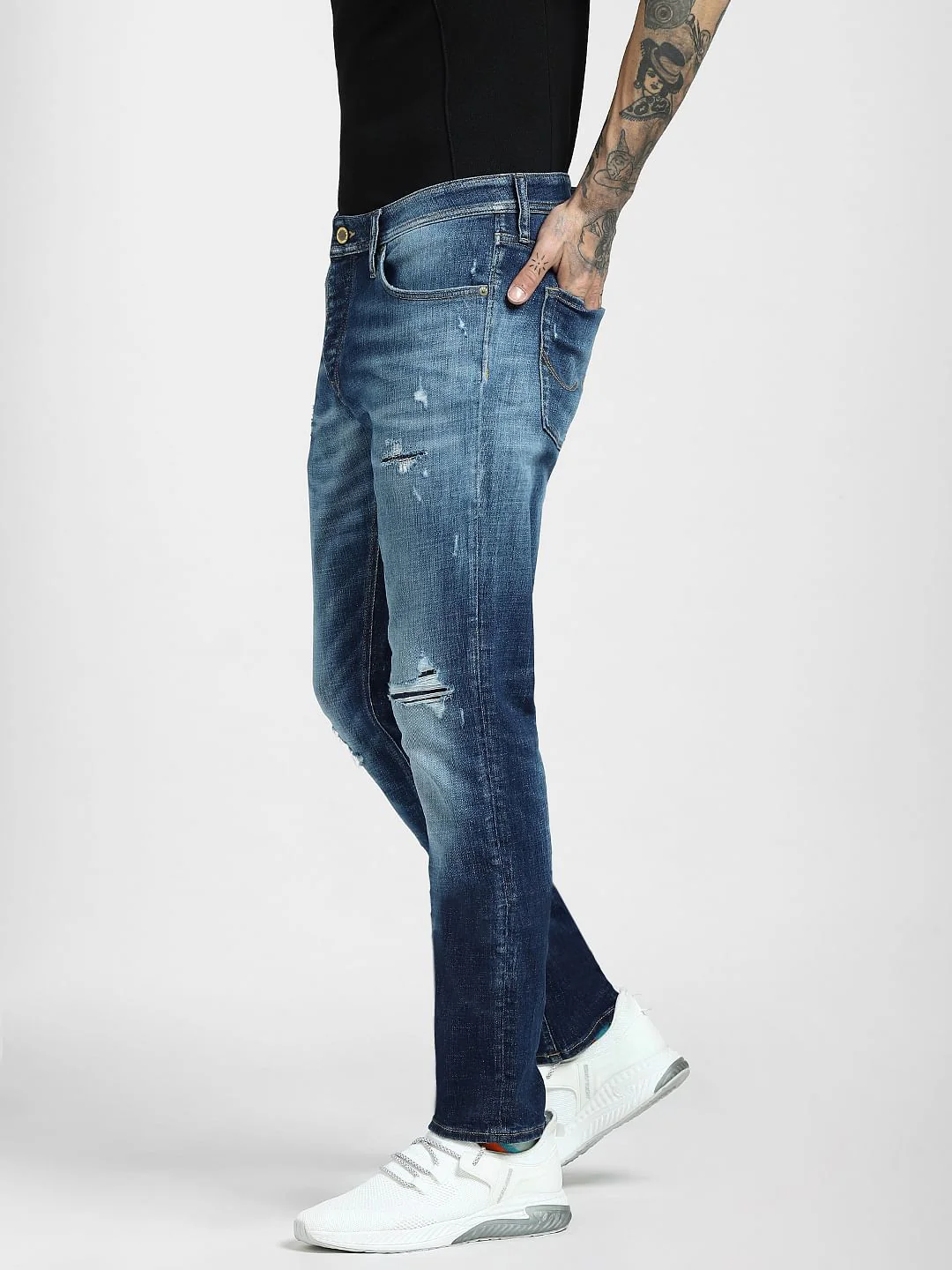 Blue Low Rise Glenn Slim Jeans - Image 3