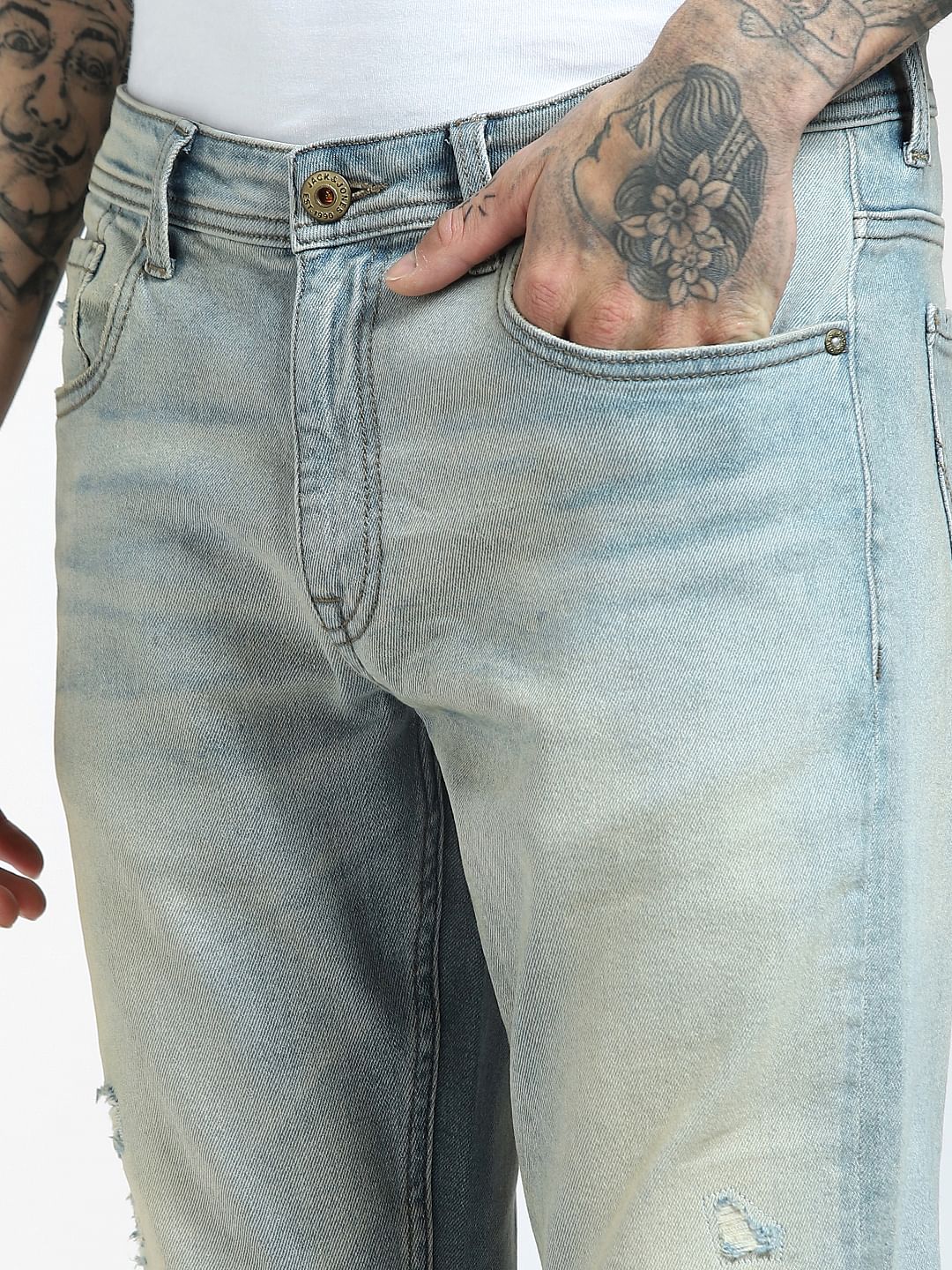 Blue Low Rise Glenn Slim Jeans - Image 5