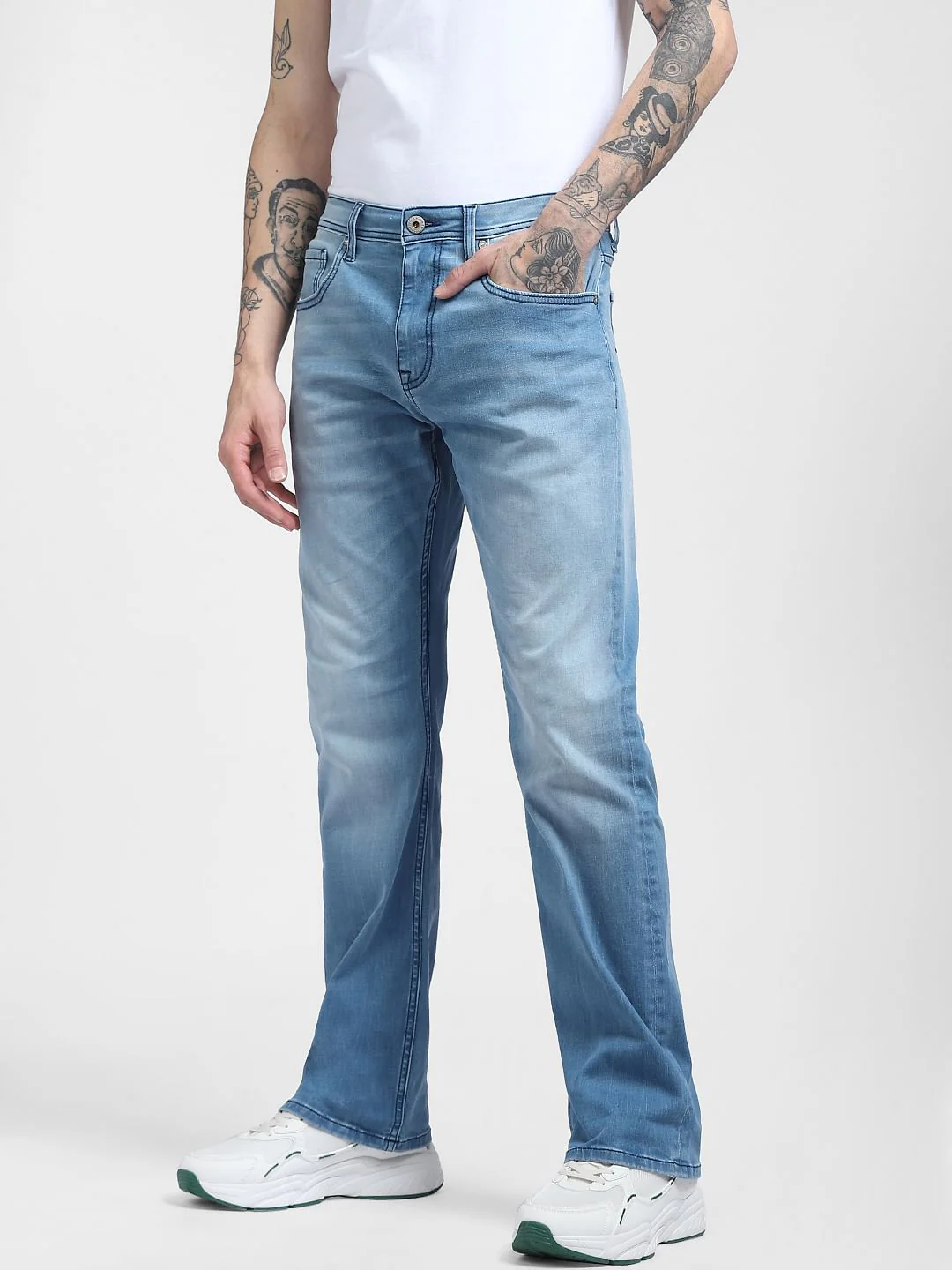 Blue High Rise Bootcut Jeans - Image 3