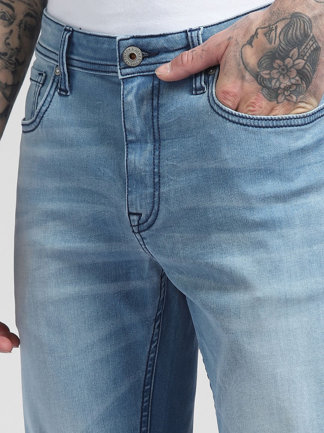 Light Blue Low Rise Ben Skinny Jeans - Image 5