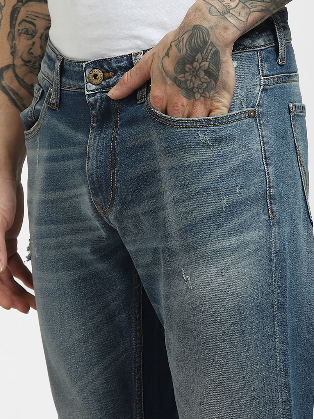 Blue Low Rise Glenn Slim Jeans - Image 5