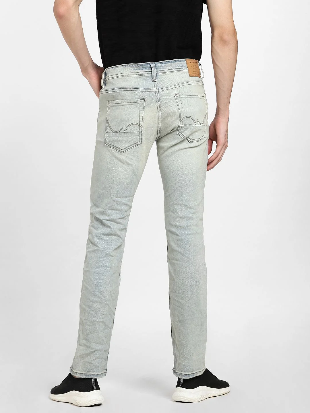 Light Blue Mid Rise Distressed Clark Regular Jeans - Image 4