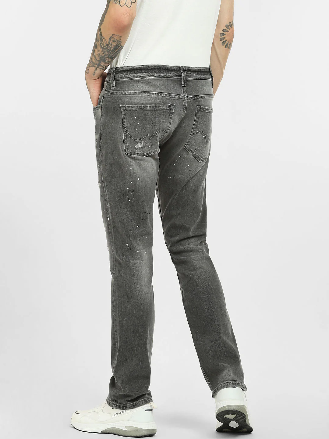 Black Mid Rise Faded Regular Fit Jeans - Image 4