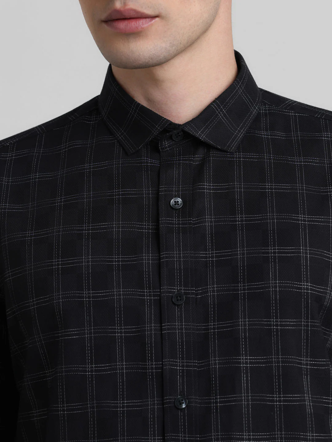 Black Check Print Full Sleeves Shirt - Image 5