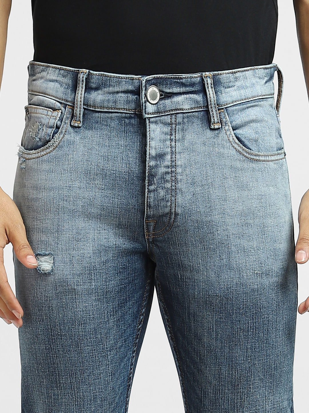 Blue Low Rise Ripped Glenn Slim Jeans - Image 5