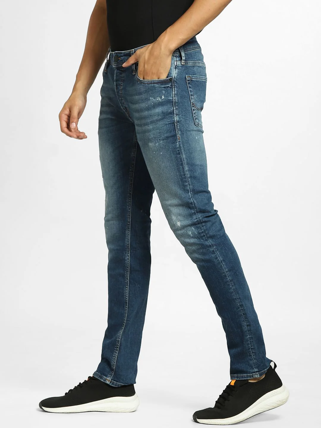 Blue Low Rise Ripped Glenn Slim Jeans - Image 3