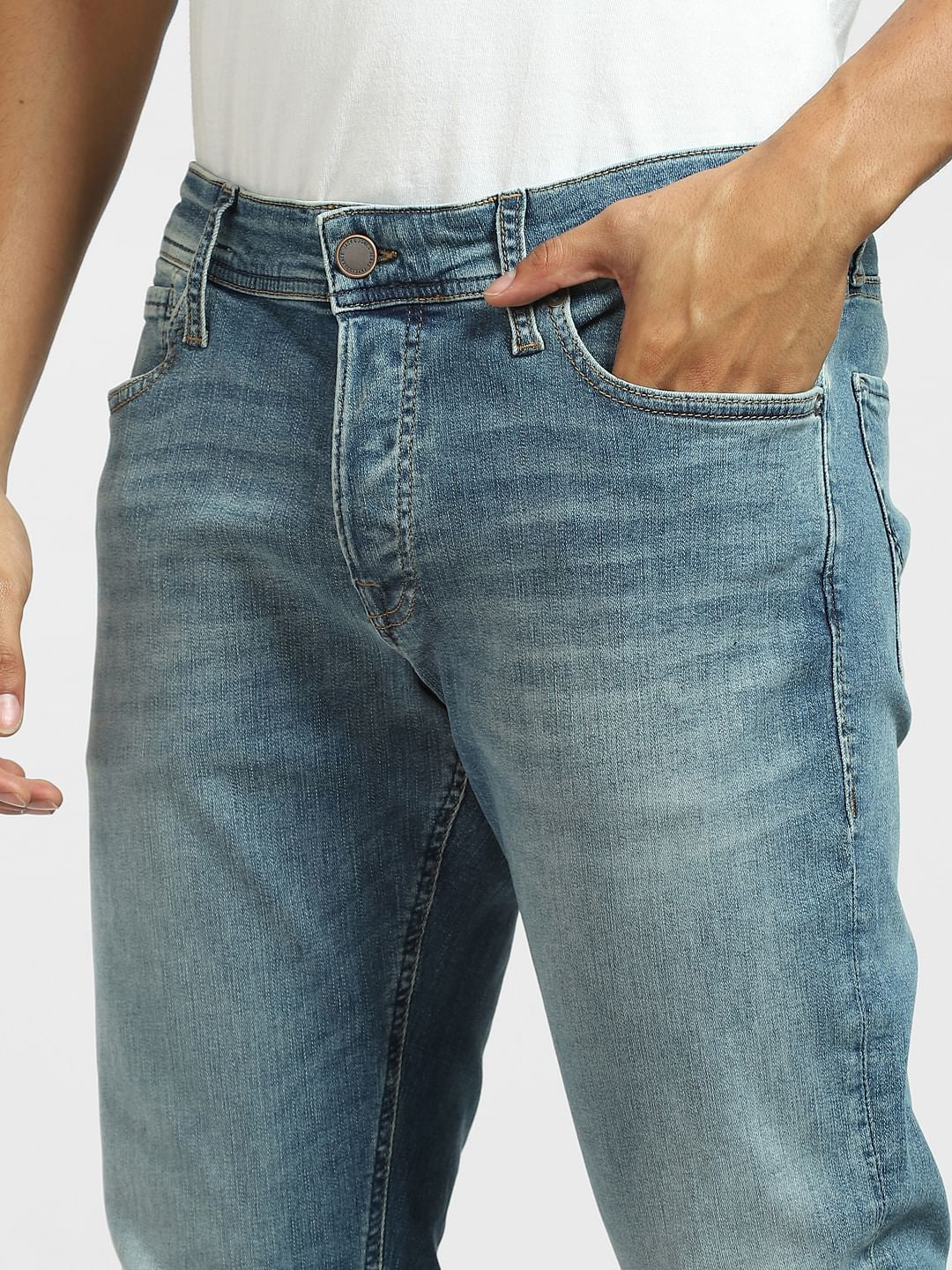 Light Blue Washed Glenn Slim Jeans - Image 5