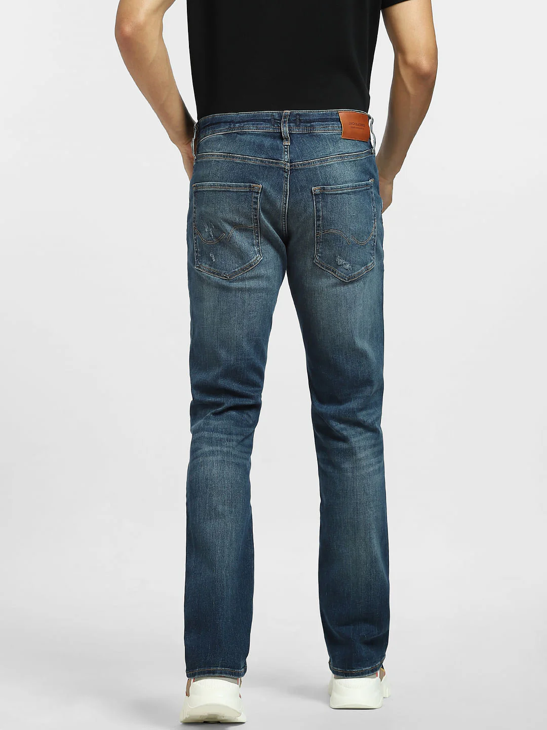 Blue Mid Rise Ripped Clark Regular Jeans - Image 4