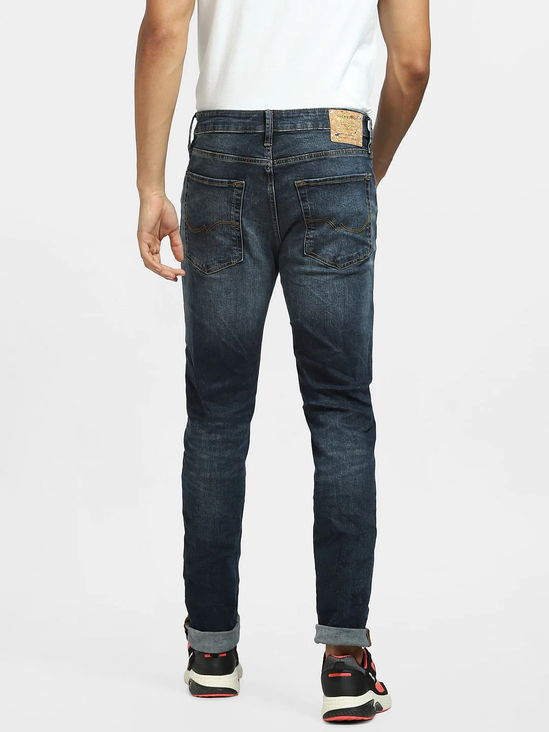 Dark Blue Low Rise Distressed Skinny Jeans - Image 4