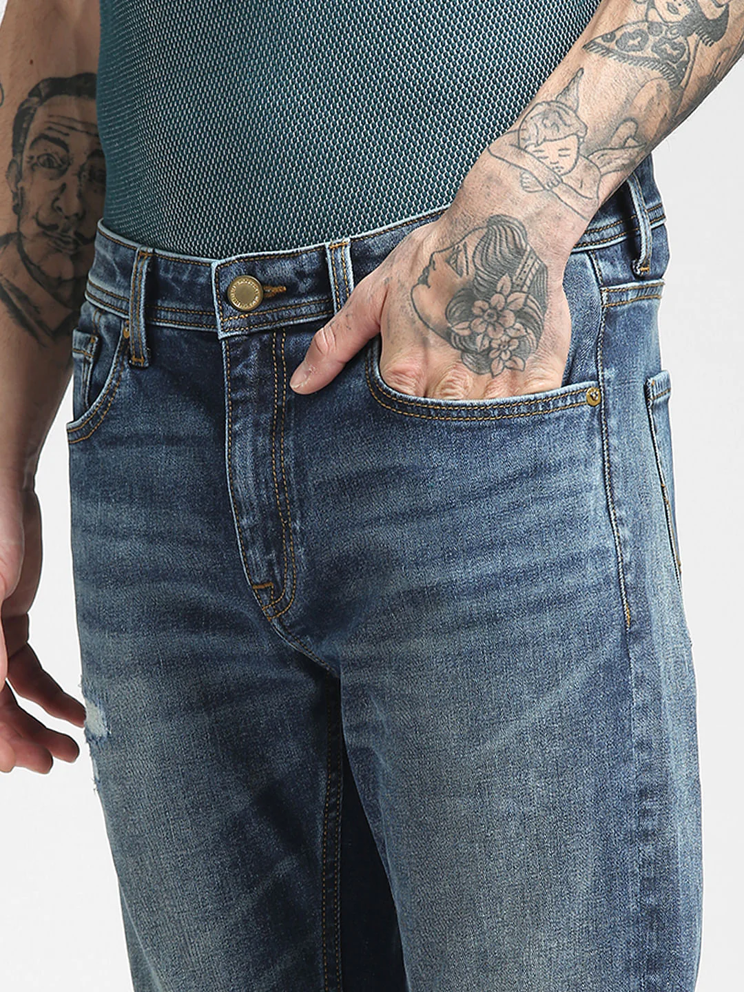 Blue Low Rise Tim Anti Fit Jeans - Image 5