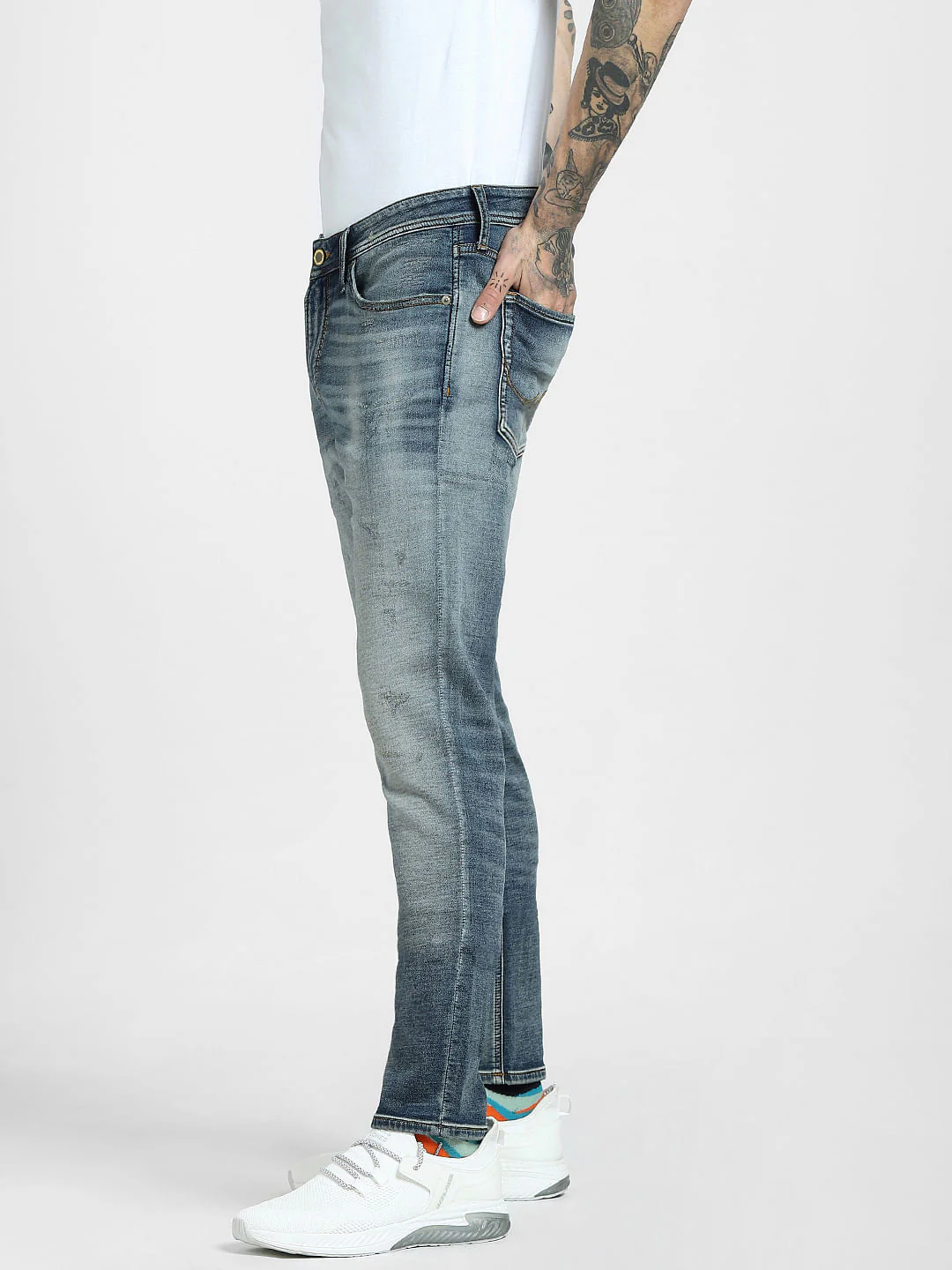 Blue Low Rise Liam Skinny Jeans - Image 3