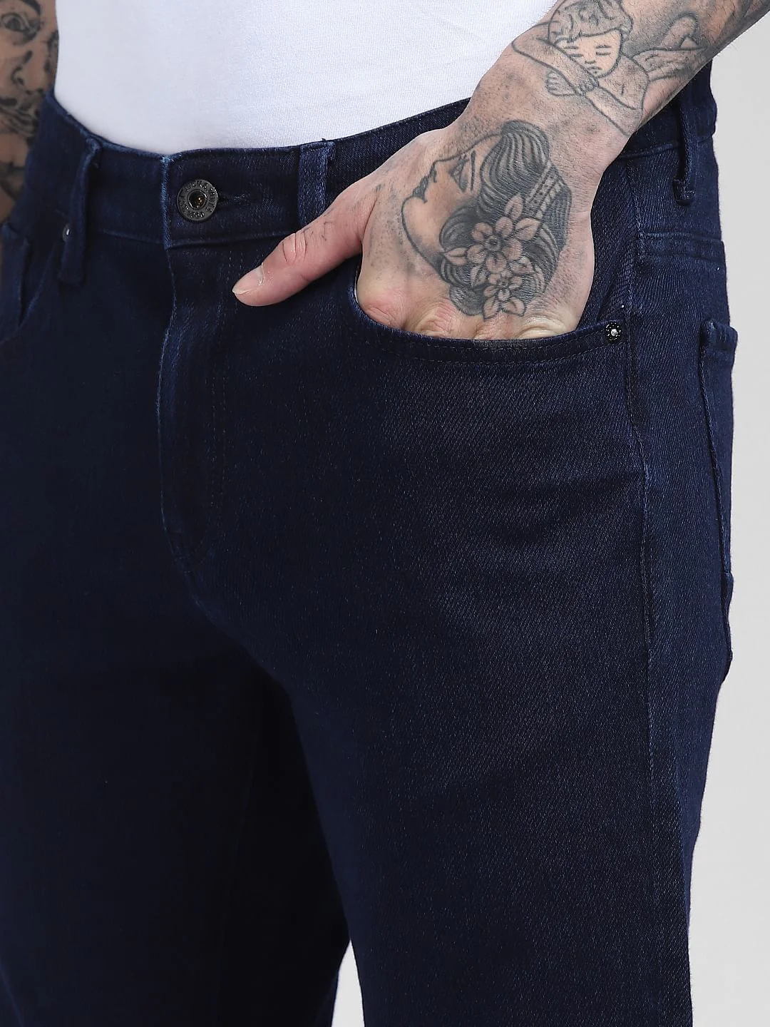 Dark Blue Low Rise Ben Skinny Jeans - Image 5