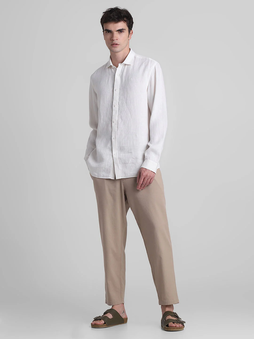 White Linen Full Sleeves Shirt - Image 6