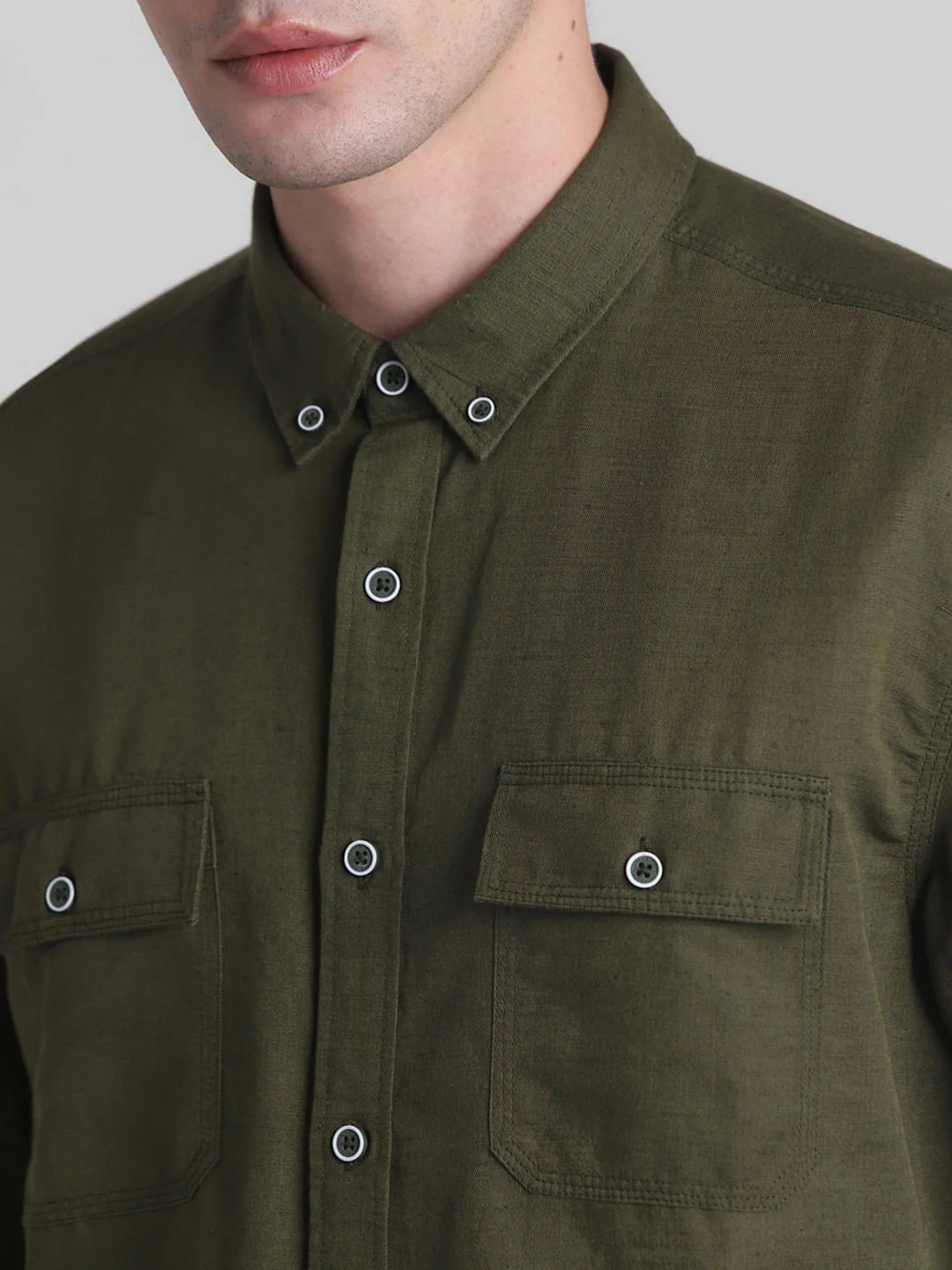 Green Slim Fit Full Sleeves Shirt - Image 5
