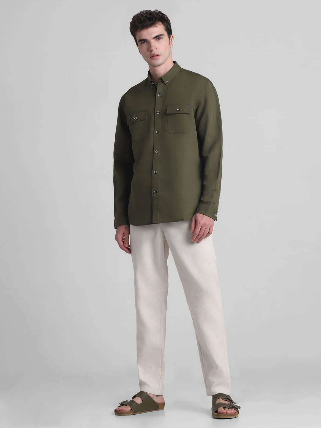 Green Slim Fit Full Sleeves Shirt - Image 6