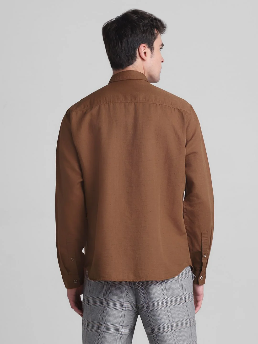 Brown Slim Fit Full Sleeves Shirt - Image 4