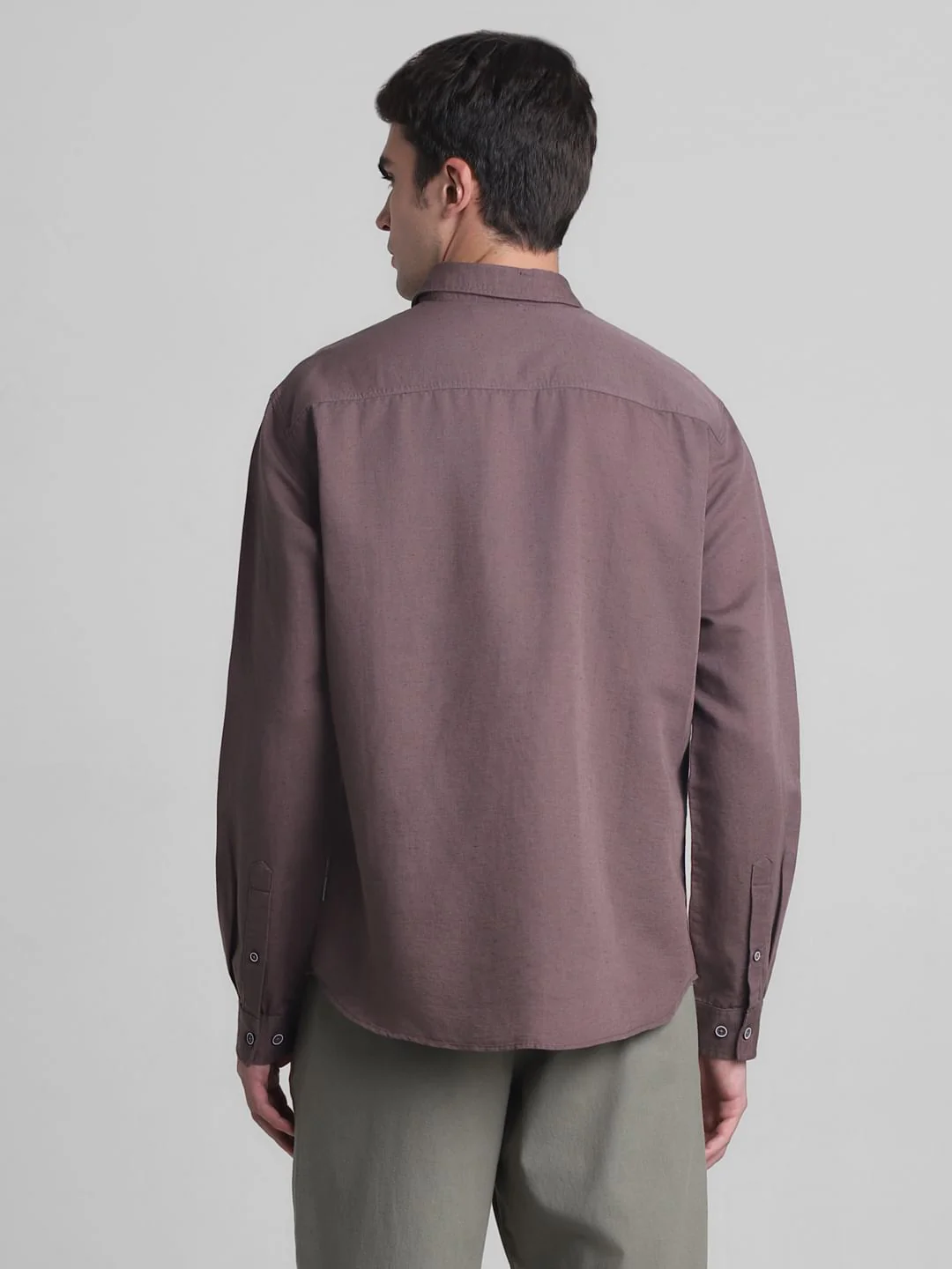 Light Brown Slim Fit Full Sleeves Shirt - Image 4