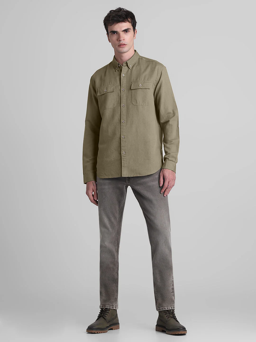 Brown Linen Full Sleeves Shirt - Image 6
