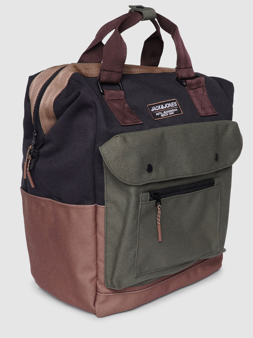 Faded Pink Colourblocked Backpack - Image 2