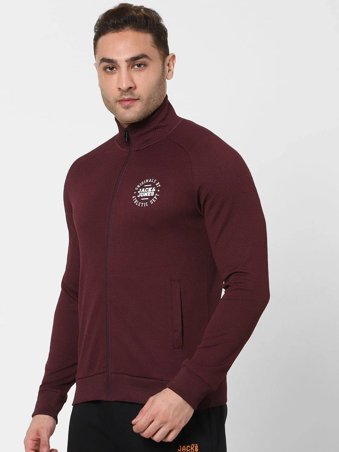 Maroon Turtleneck Zip Up Sweatshirt - Image 3