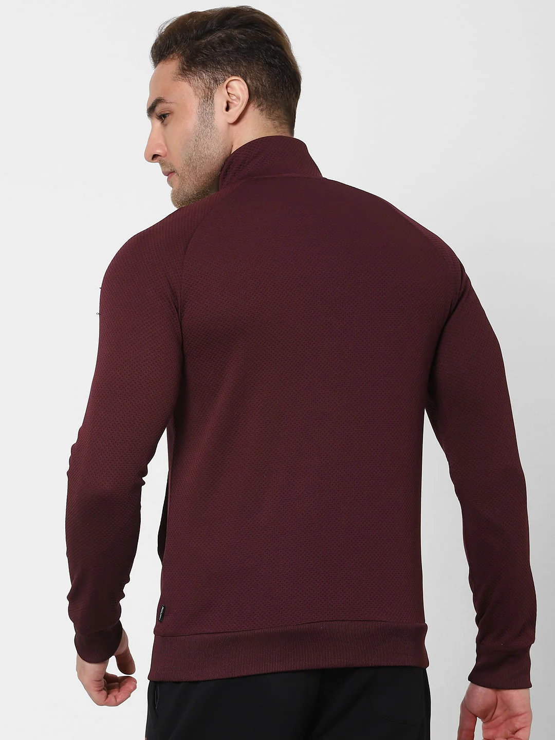 Maroon Turtleneck Zip Up Sweatshirt - Image 4