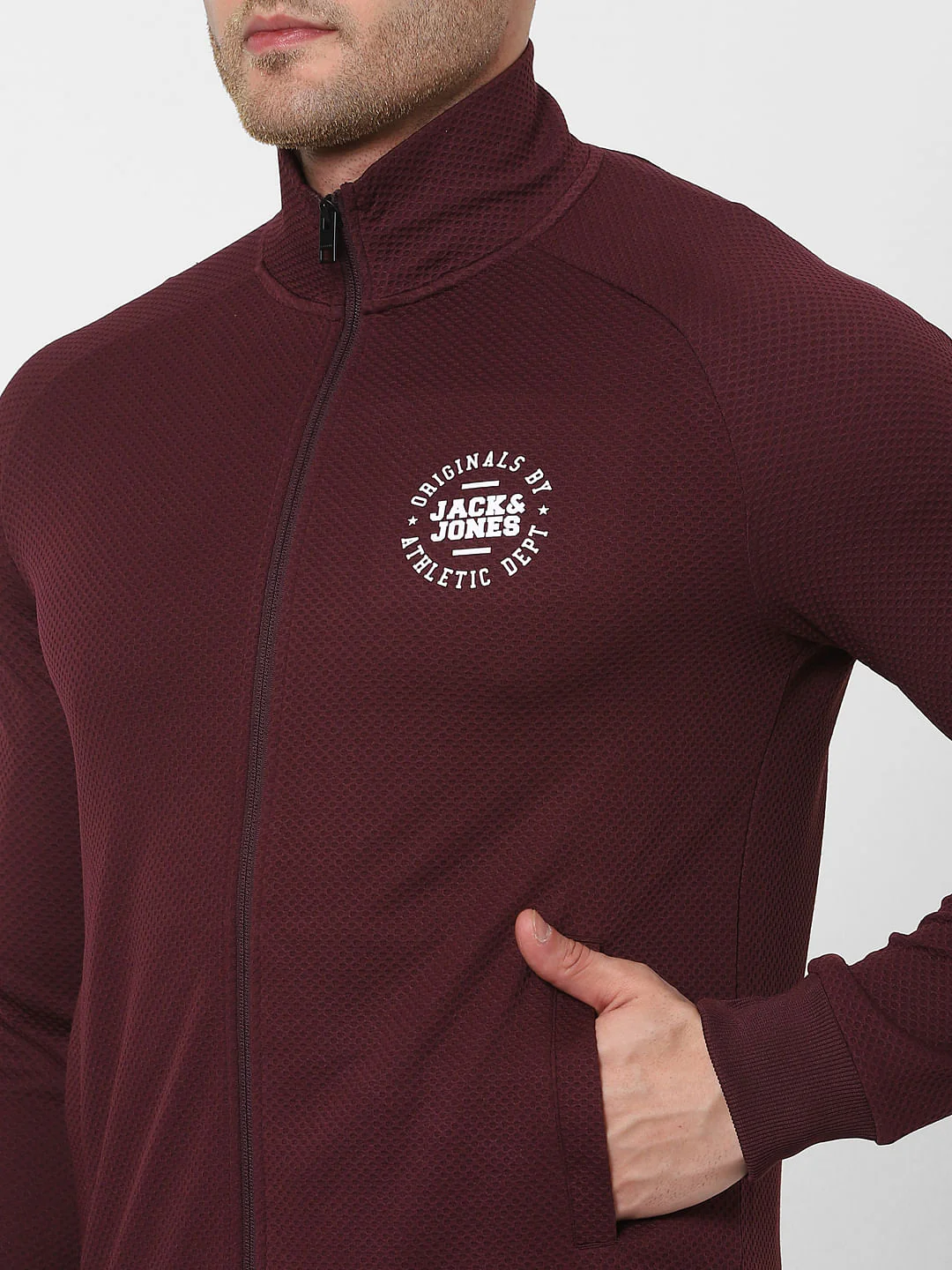 Maroon Turtleneck Zip Up Sweatshirt - Image 5