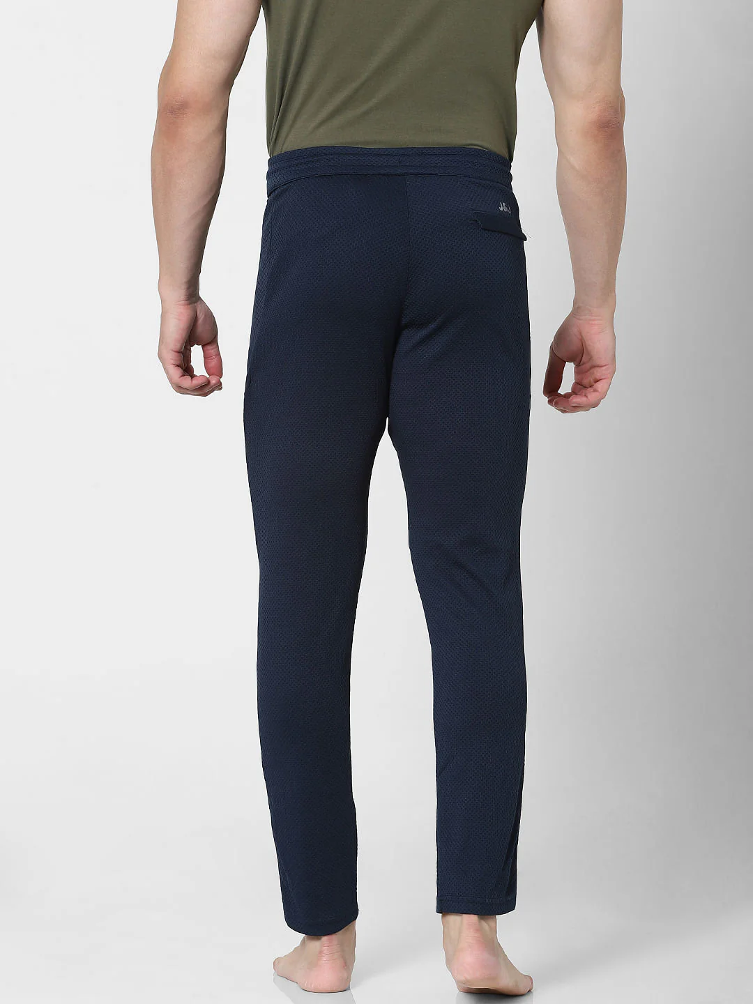 Navy Blue Mid Rise Trackpants - Image 4