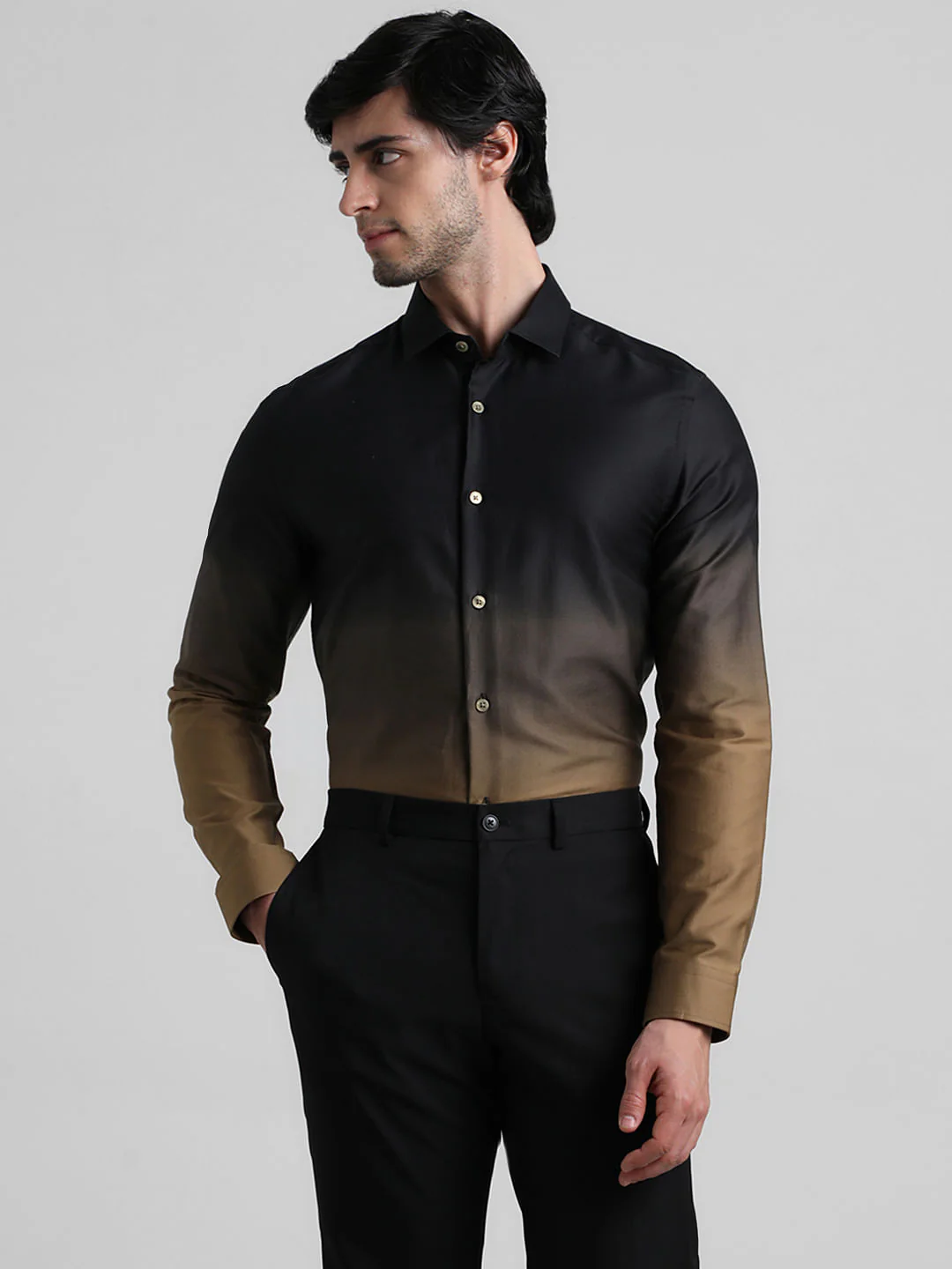 Black Ombre Full Sleeves Shirt - Image 2