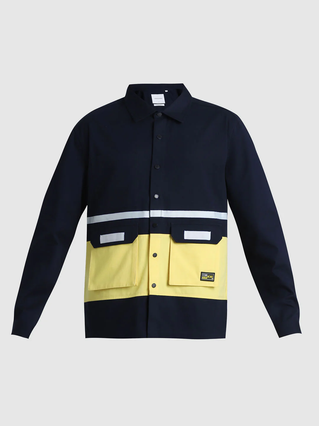 Blue & Yellow Colourblocked Oversized Shirt - Image 6