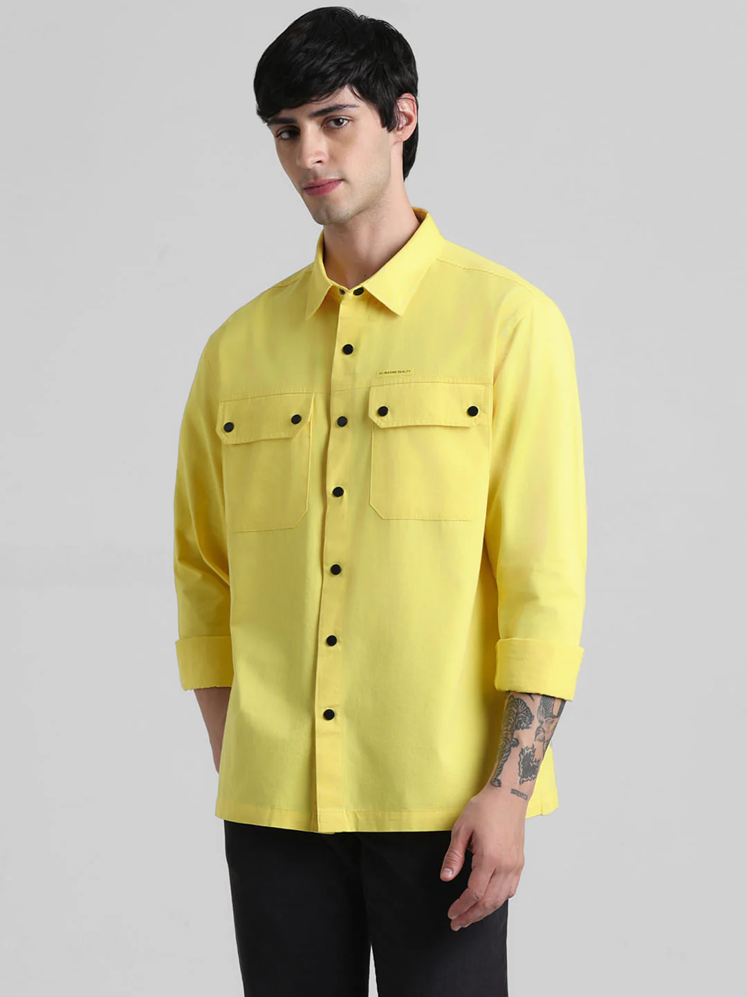 Yellow Patch Pocket Oversized Shirt - Image 2
