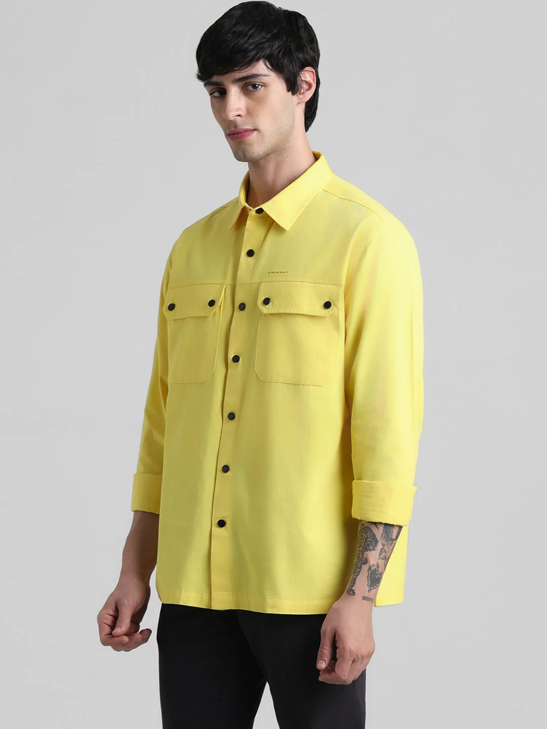 Yellow Patch Pocket Oversized Shirt - Image 3