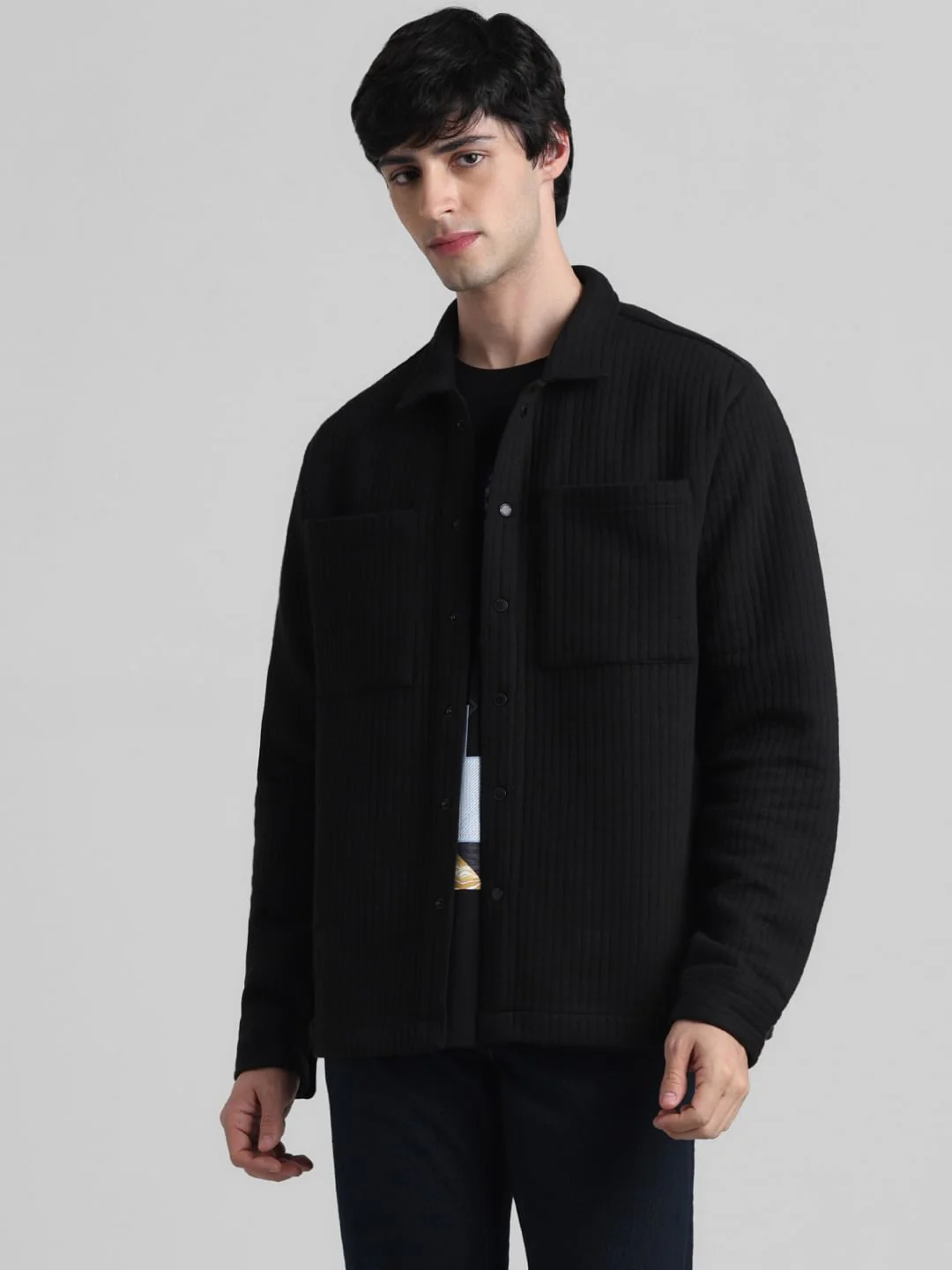Black Oversized Knitted Shirt - Image 2