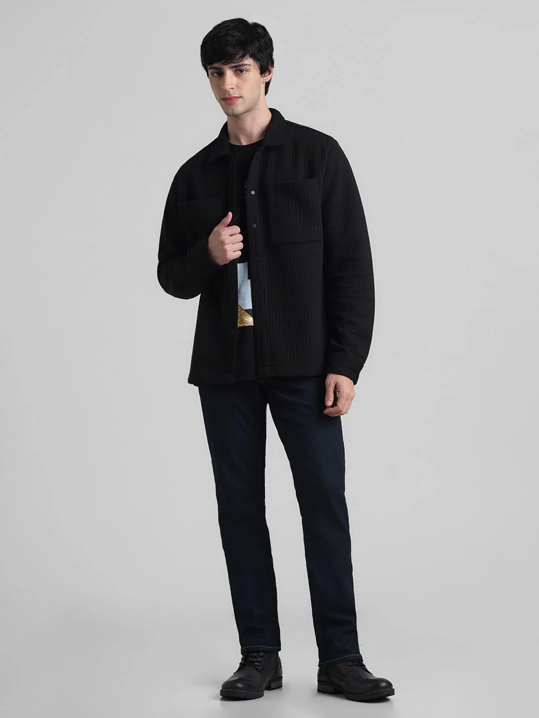 Black Oversized Knitted Shirt - Image 6