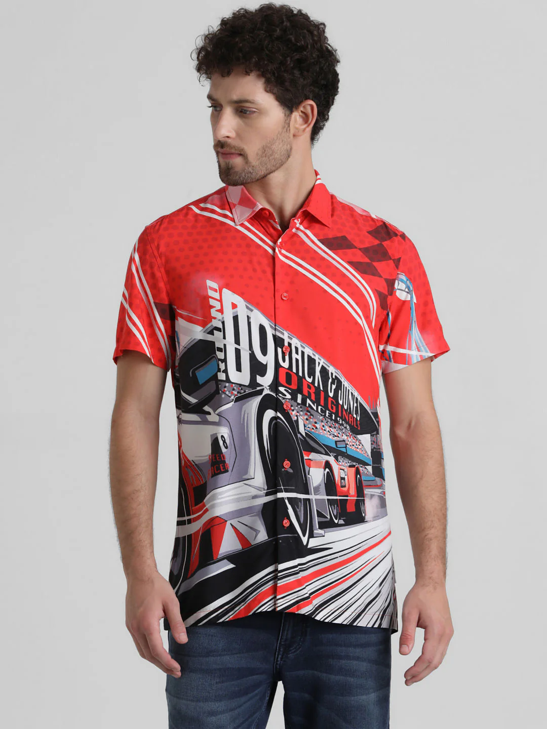 URBAN RACERS by JACK&JONES RED SPEED RACER PRINT SHIRT - Image 2