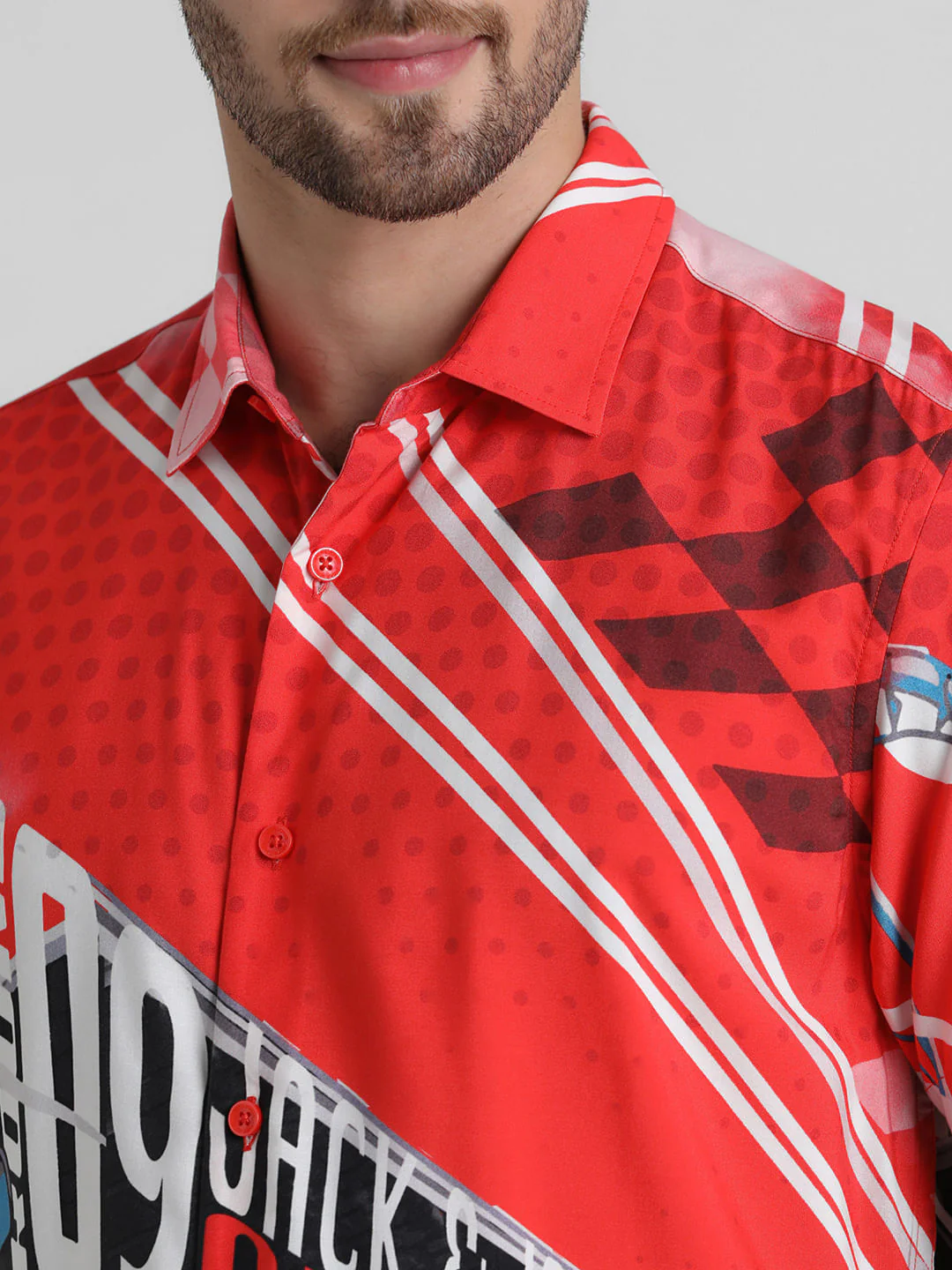 URBAN RACERS by JACK&JONES RED SPEED RACER PRINT SHIRT - Image 5