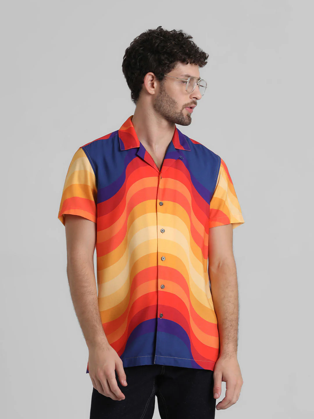 URBAN RACERS by JACK&JONES ORANGE COLOURBLOCKED SHIRT