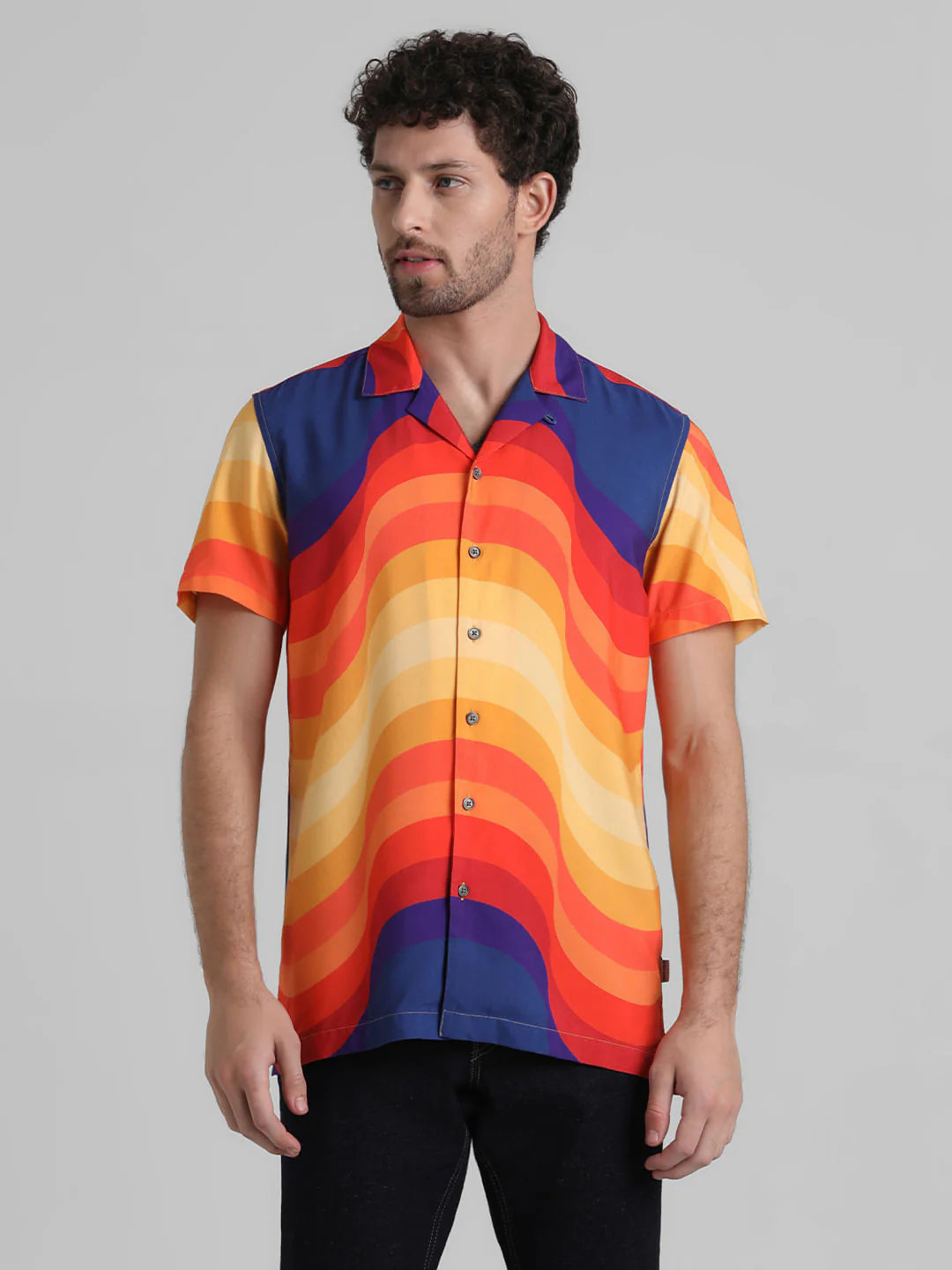 URBAN RACERS by JACK&JONES ORANGE COLOURBLOCKED SHIRT - Image 2