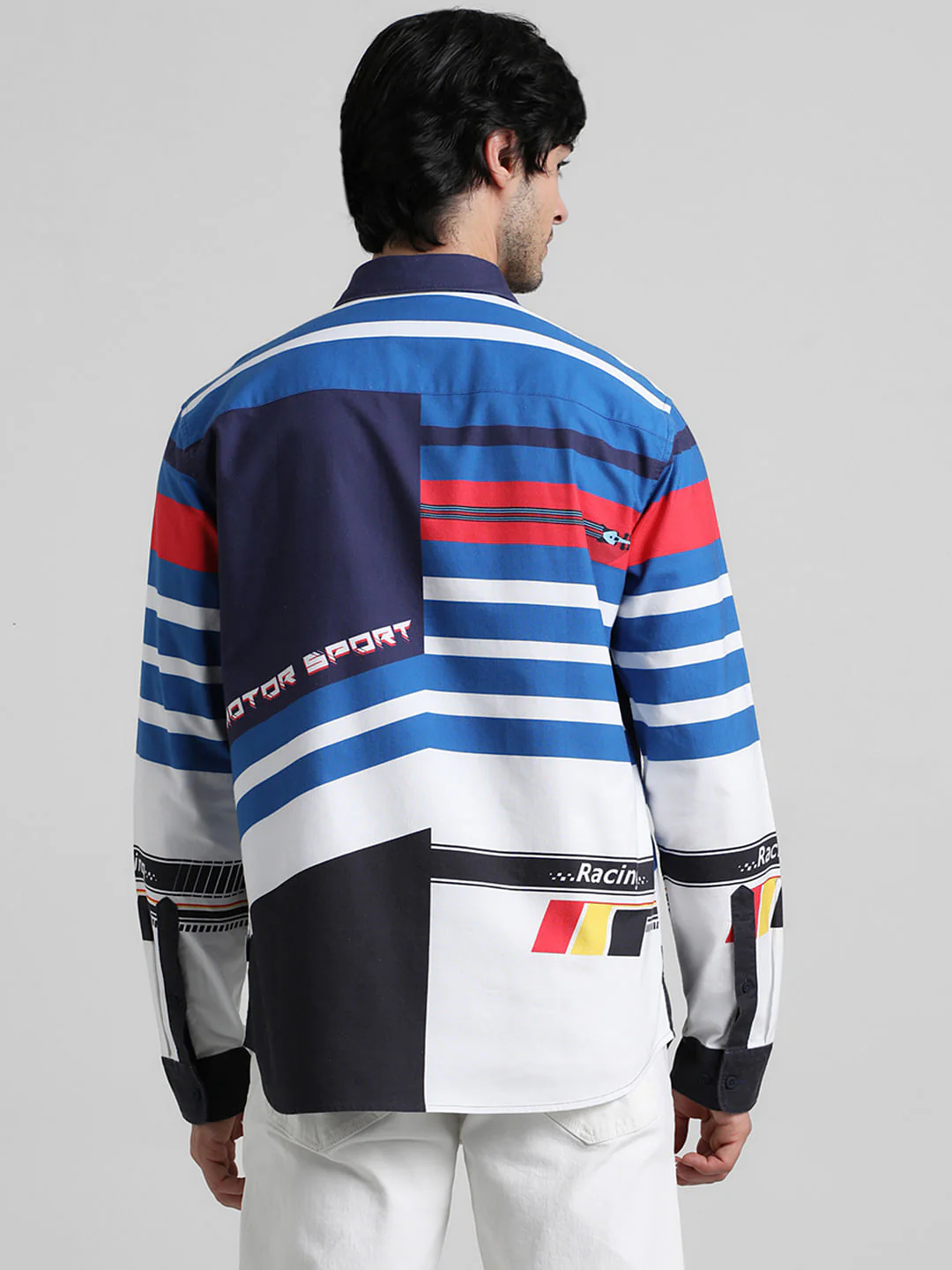 Blue Racer Stripes Full Sleeves Shirt - Image 4