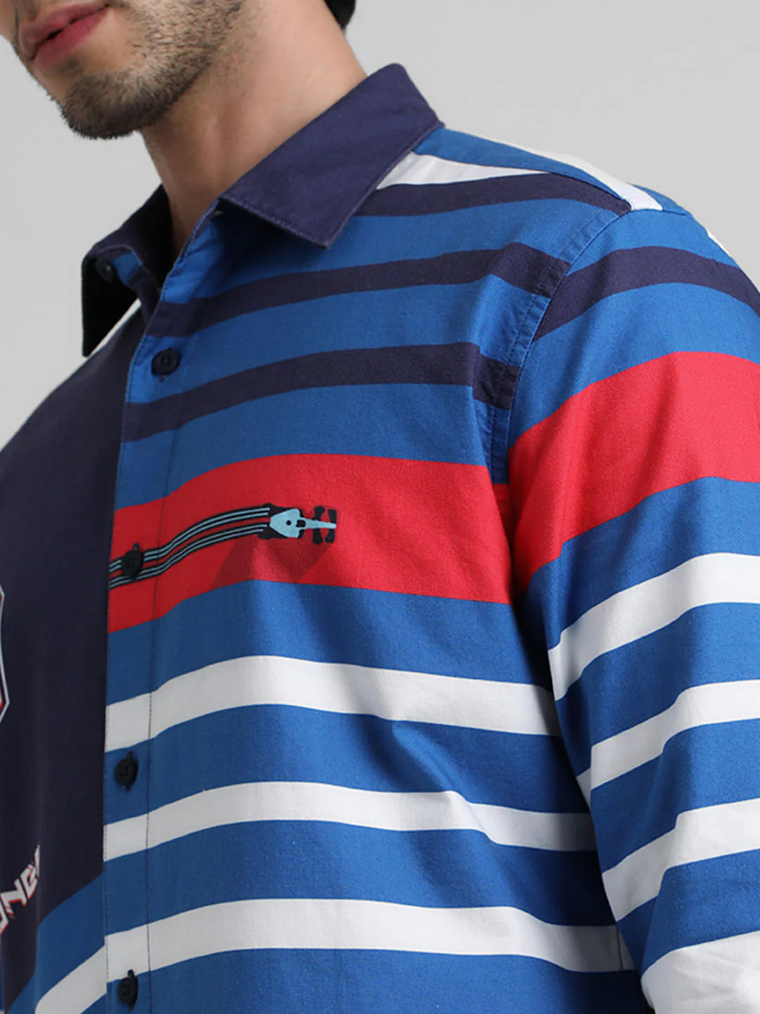 Blue Racer Stripes Full Sleeves Shirt - Image 5