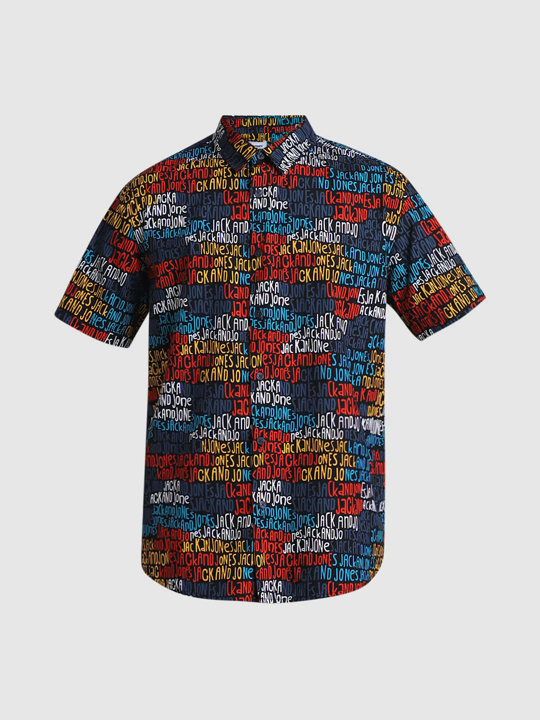URBAN RACERS by JACK&JONES BLACK LOGO TEXT PRINT SHORT SLEEVES SHIRT - Image 7