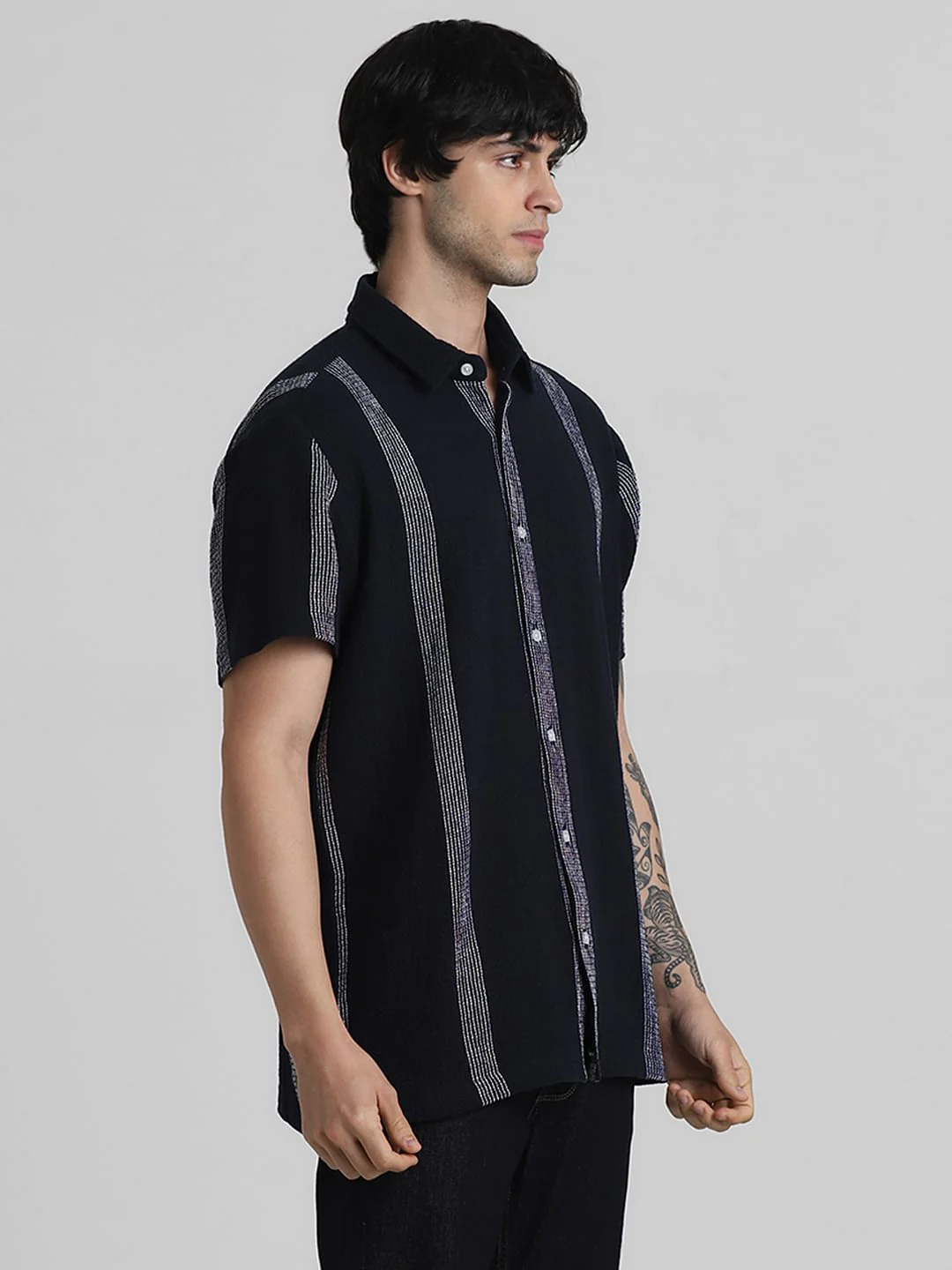 Blue Wolsey Striped Short Sleeves Shirt - Image 3