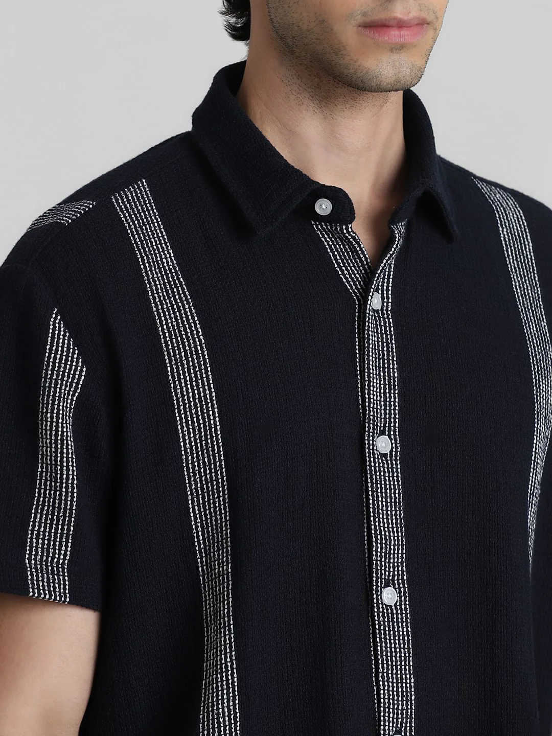 Blue Wolsey Striped Short Sleeves Shirt - Image 5