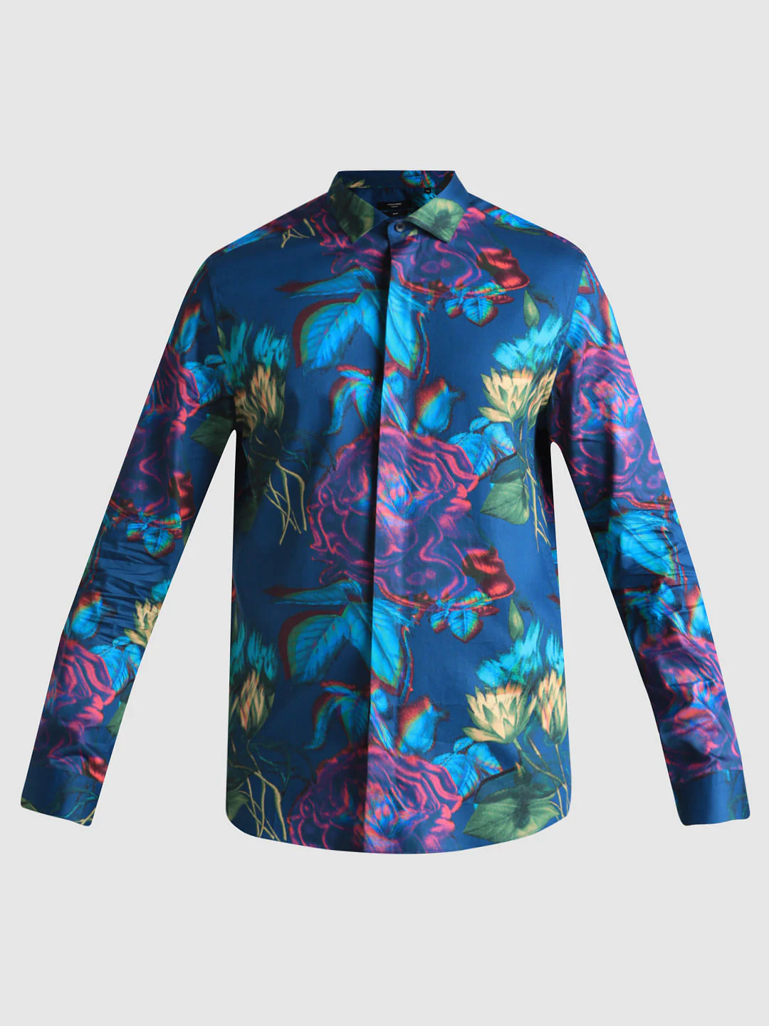 Dark Blue Printed Full Sleeves Shirt - Image 7