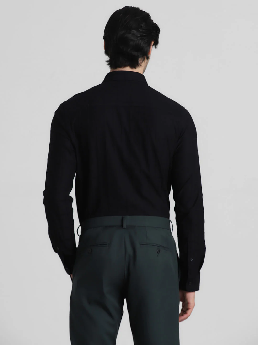 Black Knit Dobby Full Sleeves Shirt - Image 4